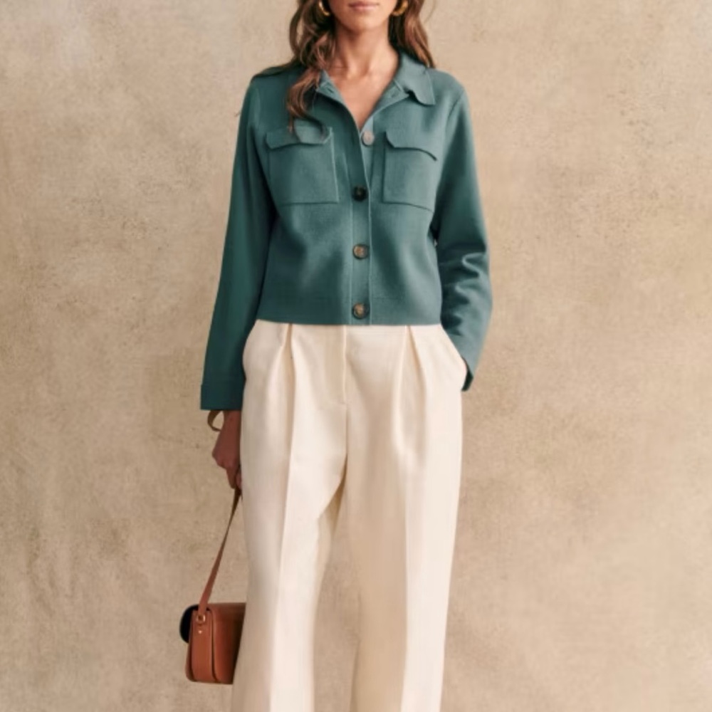 Sézane Betty Cardigan in Sage
